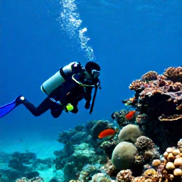 Caribbean Holidays, February Scuba Diving, Scuba divers exploring a clear Caribbean reef beside colourful corals and tropical fish in Saint Lucia