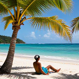 Caribbean Holidays, February Solo Holidays, A solo traveller relaxing on a quiet Caribbean beach in Saint Vincent and the Grenadines, turquoise water, palm trees and warm February sunshine