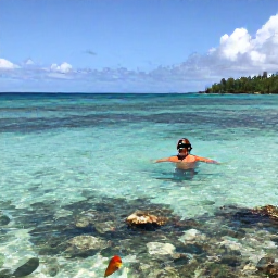 Caribbean Holidays, February Solo Holidays, A solo traveller snorkelling in clear water near a quiet Grenadine beach, colourful fish, coral reef and tropical coastline