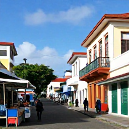 Caribbean Holidays, February Solo Holidays, Colourful Basseterre street scene with historic Caribbean buildings, local market stalls and solo visitors exploring