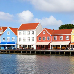 Caribbean Holidays, February Solo Holidays, Colourful Charlotte Amalie waterfront with historic buildings, small shops and a solo visitor exploring on foot