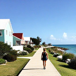 Caribbean Holidays, February Solo Holidays, Solo traveller exploring a quiet coastal path and viewpoint on Grand Turk, with pastel buildings, blue sea and clear February weather