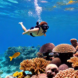 Caribbean Holidays, February Solo Holidays, Solo visitor snorkelling above colourful coral and tropical fish in clear shallow water near Providenciales, Turks and Caicos Islands
