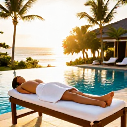 Caribbean Holidays, February Spa Breaks, Relaxing luxury spa treatment beside a tropical pool in Trinidad and Tobago, warm February sunshine