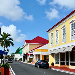 Caribbean Holidays, February Tours, A colourful guided walking tour through Philipsburg, Sint Maarten, with historic buildings, Caribbean shops and palm-lined streets