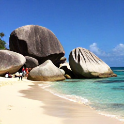 Caribbean Holidays, February Tours, Visitors exploring The Baths on Virgin Gorda, with enormous granite boulders, sandy beach and clear Caribbean water in bright sunshine