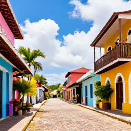 Caribbean Holidays, February Trinidad, Colourful Port of Spain street scene in February, with tropical plants, historic buildings and bright Caribbean light