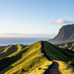 Caribbean Holidays, February Walking Holidays, A clear February morning over Montserrat, with green volcanic hills, coastal paths and the Caribbean Sea in the distance