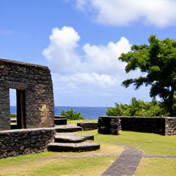 Caribbean Holidays, February Walking Holidays, A historic walking route in Sint Eustatius, with stone ruins, tropical vegetation and views across the Caribbean sea