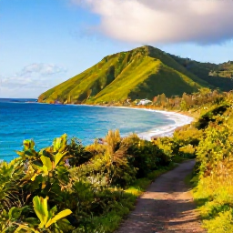 Caribbean Holidays, February Walking Holidays, A scenic coastal walking trail on Saint Vincent with lush green hills, turquoise sea and warm February sunlight