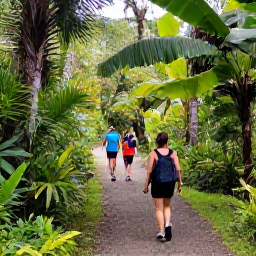 Caribbean Holidays, February Walking Holidays, Walkers following a peaceful forest path through tropical vegetation in Virgin Islands National Park