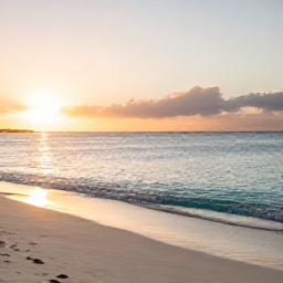 Caribbean Holidays, February Wellness, Quiet Caribbean beach in Aruba at sunrise, soft golden light, calm turquoise sea and a peaceful atmosphere