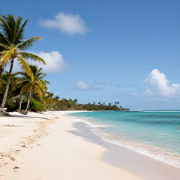 Caribbean Holidays, February Wellness, Quiet tropical beach on Saint Kitts with calm turquoise water, soft sand, palm trees and a peaceful wellness holiday atmosphere