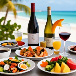 Caribbean Holidays, February Wine Tasting, A colourful Caribbean food and wine pairing with local seafood, tropical fruit and small tasting glasses