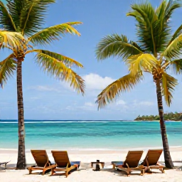 Caribbean Holidays, Grenada Adults Only, A calm adults-only resort on Grand Anse Beach, Grenada, with palm trees, turquoise water and comfortable sun loungers