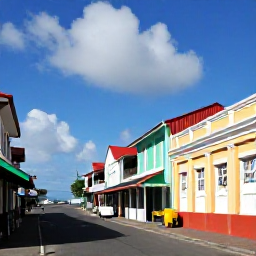 Caribbean Holidays, Grenada Adults Only, A colourful street in St George's Grenada with historic buildings, a small harbour and local shops under bright Caribbean sunshine