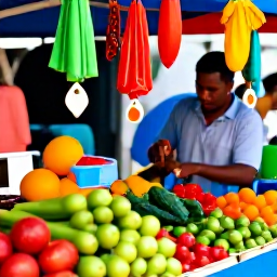 Caribbean Holidays, Grenada Adults Only, Fresh local produce, spices and colourful market stalls at St George&rsquo;s Market Square in Grenada
