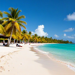 Caribbean Holidays, Grenada Adults Only, Grand Anse Beach in Grenada with soft white sand, calm turquoise water and adults relaxing beneath palm trees