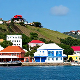 Caribbean Holidays, Grenada Adults Only, Visitors exploring colourful St George's harbour and hillside streets in Grenada during a sunny day