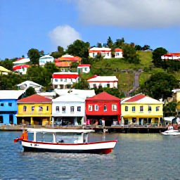 Caribbean Holidays, Grenada Adults Only, Visitors exploring St George&rsquo;s harbour in Grenada, with colourful buildings, hillside streets and traditional Caribbean boats