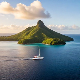 Caribbean Holidays, Grenada Adventure Holidays, A sailing boat passing Grenada's green coastline and secluded bays in warm afternoon light, with calm Caribbean water