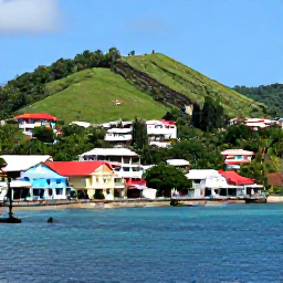 Caribbean Holidays, Grenada Adventure Holidays, Generic scenic photograph of Grenada showing St George's colourful waterfront, green hills and bright Caribbean sea