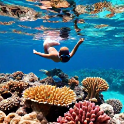 Caribbean Holidays, Grenada Adventure Holidays, Visitors snorkelling above a colourful coral reef in clear Caribbean water near Grenada, with tropical fish and rocky coastline visible