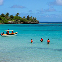 Caribbean Holidays, Grenada Adventure, Kayakers and snorkellers exploring clear turquoise water along Grenada&rsquo;s volcanic coastline, with a small boat nearby