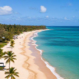 Caribbean Holidays, Grenada All Inclusive, Aerial view of Grand Anse Beach in Grenada with turquoise water, golden sand and palm trees