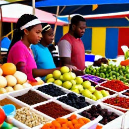 Caribbean Holidays, Grenada Backpacking, A colourful local market in St George's, Grenada, with fresh spices, tropical fruit and friendly shoppers