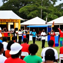 Caribbean Holidays, Grenada Backpacking, Local Grenadian Christmas celebration with musicians, food stalls and friendly crowds
