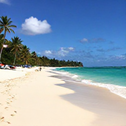 Caribbean Holidays, Grenada Beach Holidays, Quiet Grand Anse Beach in Grenada during May, with turquoise water, soft white sand, palm trees and a few relaxed holidaymakers