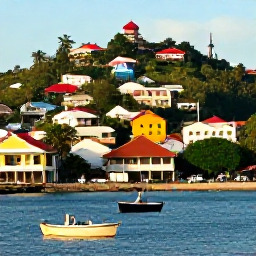 Caribbean Holidays, Grenada Beach Holidays, The colourful harbour and hillside streets of St George&rsquo;s, Grenada, viewed in warm tropical daylight