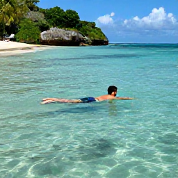 Caribbean Holidays, Grenada Beach Holidays, Visitors swimming and snorkelling in clear Caribbean water beside a quiet Grenada beach, with colourful fish and a rocky coastline visible beneath the surface