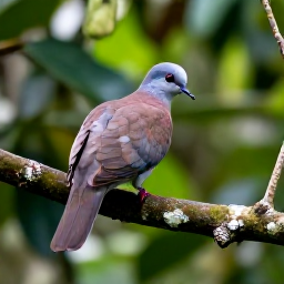 Caribbean Holidays, Grenada Birdwatching, A Grenada dove in natural habitat above Grand Etang, surrounded by dense green Caribbean rainforest