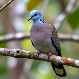 Caribbean Holidays, Grenada Birdwatching, Grenada dove perched on a branch in a quiet Grenadian forest, with soft natural light