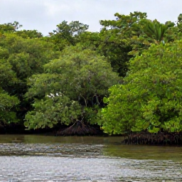 Caribbean Holidays, Grenada Birdwatching, Quiet mangrove wetland and coastal vegetation with birds in Grenada