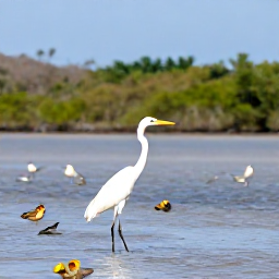 Caribbean Holidays, Grenada Birdwatching, Wetland and mangrove habitat on Grenada&rsquo;s coast with herons and small shorebirds in the shallows