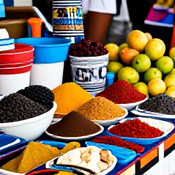 Caribbean Holidays, Grenada City Breaks, A colourful Caribbean market in St George's, Grenada, displaying fresh spices, tropical fruit and handmade crafts