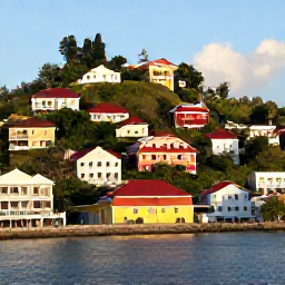 Caribbean Holidays, Grenada City Breaks, Colourful St George's harbour and hillside buildings in Grenada, viewed in warm November sunshine