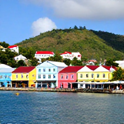 Caribbean Holidays, Grenada City Breaks, Colourful waterfront view of St George's, Grenada, with pastel buildings, a busy harbour and green hills in the background
