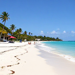 Caribbean Holidays, Grenada City Breaks, Grand Anse Beach near St George's, Grenada, with soft white sand, turquoise water, palm trees and a few relaxed visitors