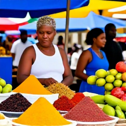 Caribbean Holidays, Grenada City Breaks, Local Grenadian market in St George's with colourful spices, tropical fruit and friendly stallholders