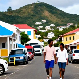 Caribbean Holidays, Grenada Couples Holiday, A couple walking hand in hand through the colourful streets and harbour of St George's, Grenada, with hillside buildings and boats