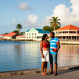 Caribbean Holidays, Grenada Couples Holidays, Couple exploring St George's harbour and colourful streets in Grenada during a sunny afternoon