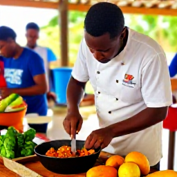 Caribbean Holidays, Grenada Culture Holidays, Grenadian cooking class with local chef preparing oil down using vegetables, breadfruit and spices