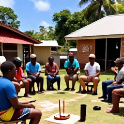 Caribbean Holidays, Grenada Culture Holidays, Grenadian village cultural experience with local musicians, traditional crafts, tropical scenery and visitors meeting residents