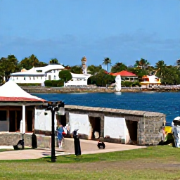 Caribbean Holidays, Grenada Culture Holidays, Historic Fort George overlooking St George's harbour in Grenada, with visitors exploring the stone ramparts