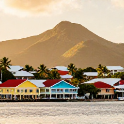 Caribbean Holidays, Grenada December Breaks, Colourful waterfront view of St George's, Grenada, with pastel buildings, the harbour and tropical hills in warm December sunshine