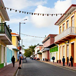 Caribbean Holidays, Grenada December Holidays, Colourful December street scene in St George's, Grenada, with local people, festive decorations and historic colonial buildings